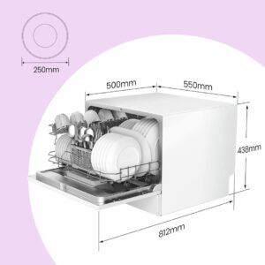 Kelvinator table top dishwasher 6 place settings 7 programs white KDW6-3604W - Image 5