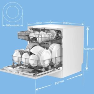 Kelvinator table top dishwasher 8 place settings 8 programs black KDW8-3802FB - Image 5